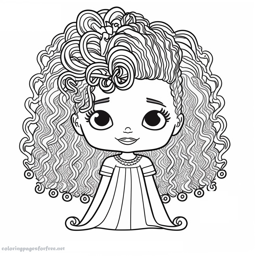 Simple LOL Doll coloring page to print and color for free