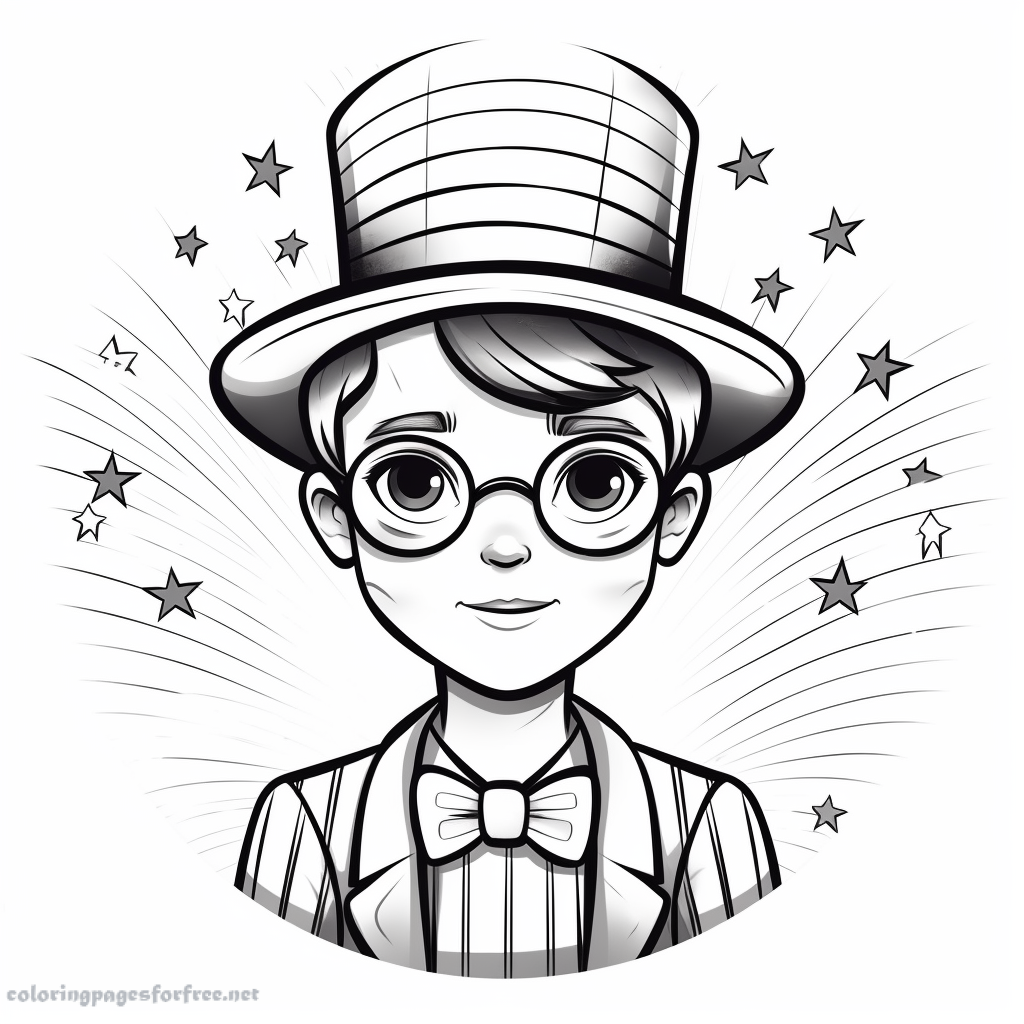 4 july coloring page with few details for kids