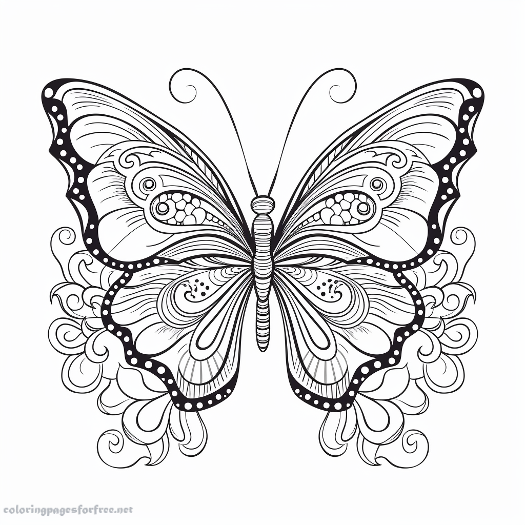 Butterfly coloring page for children