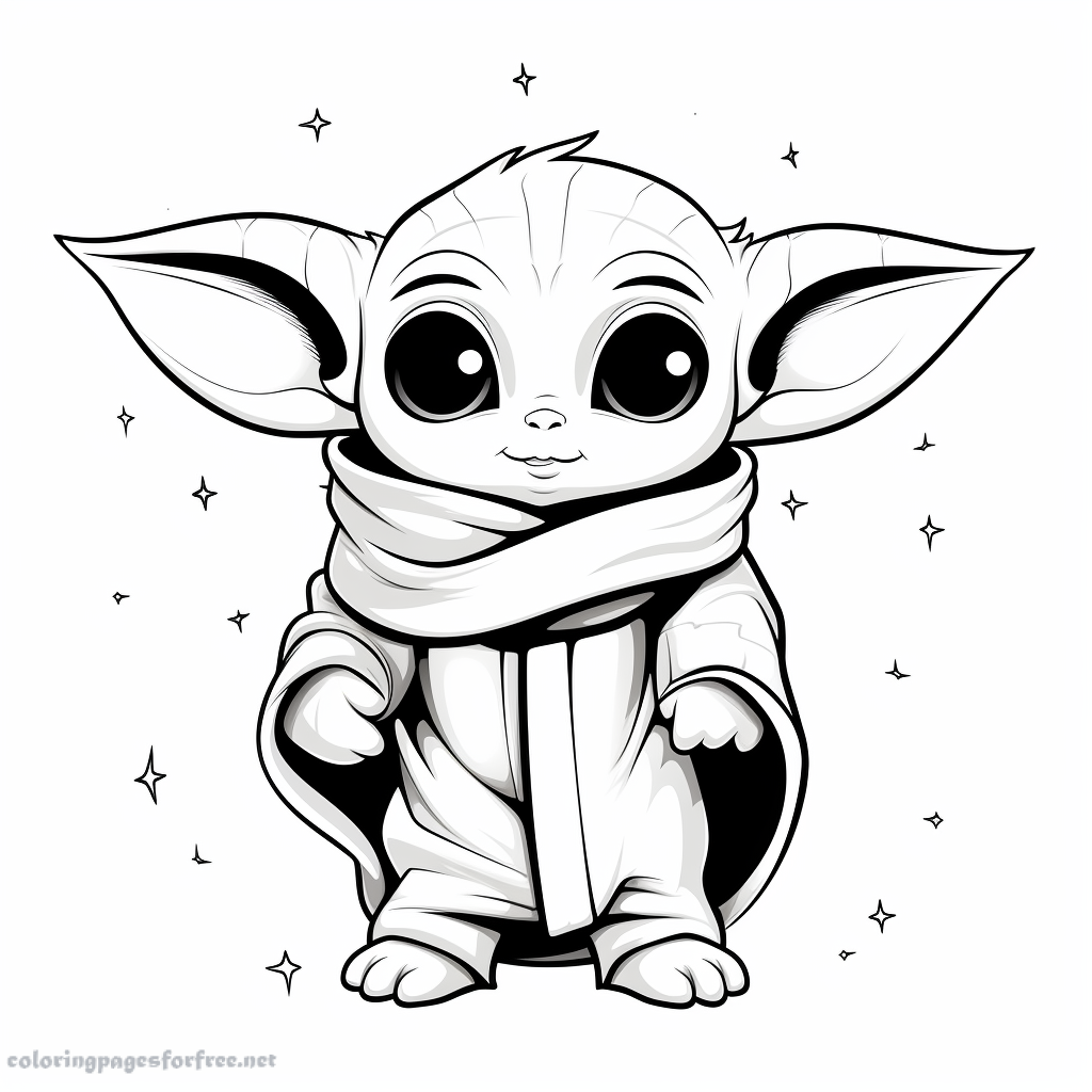 Cute baby yoda to color