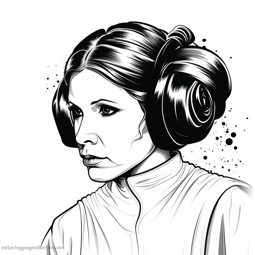Coloring page princess Leia to download