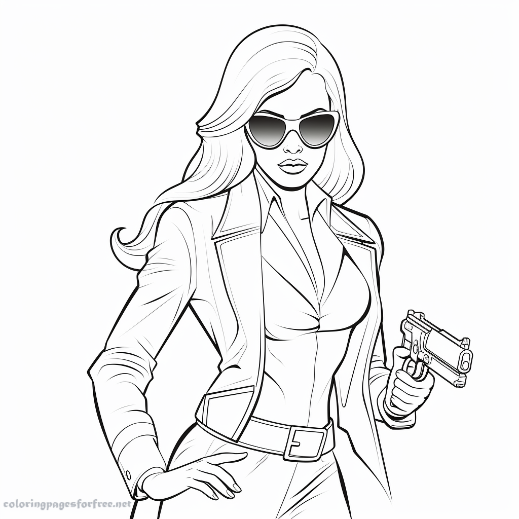 Barbie spy agent to print and color for free