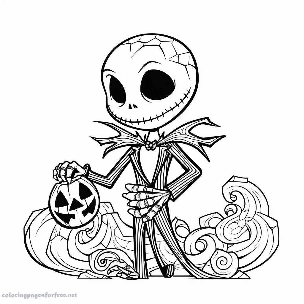 The nightmare before christmas coloring page to download for free
