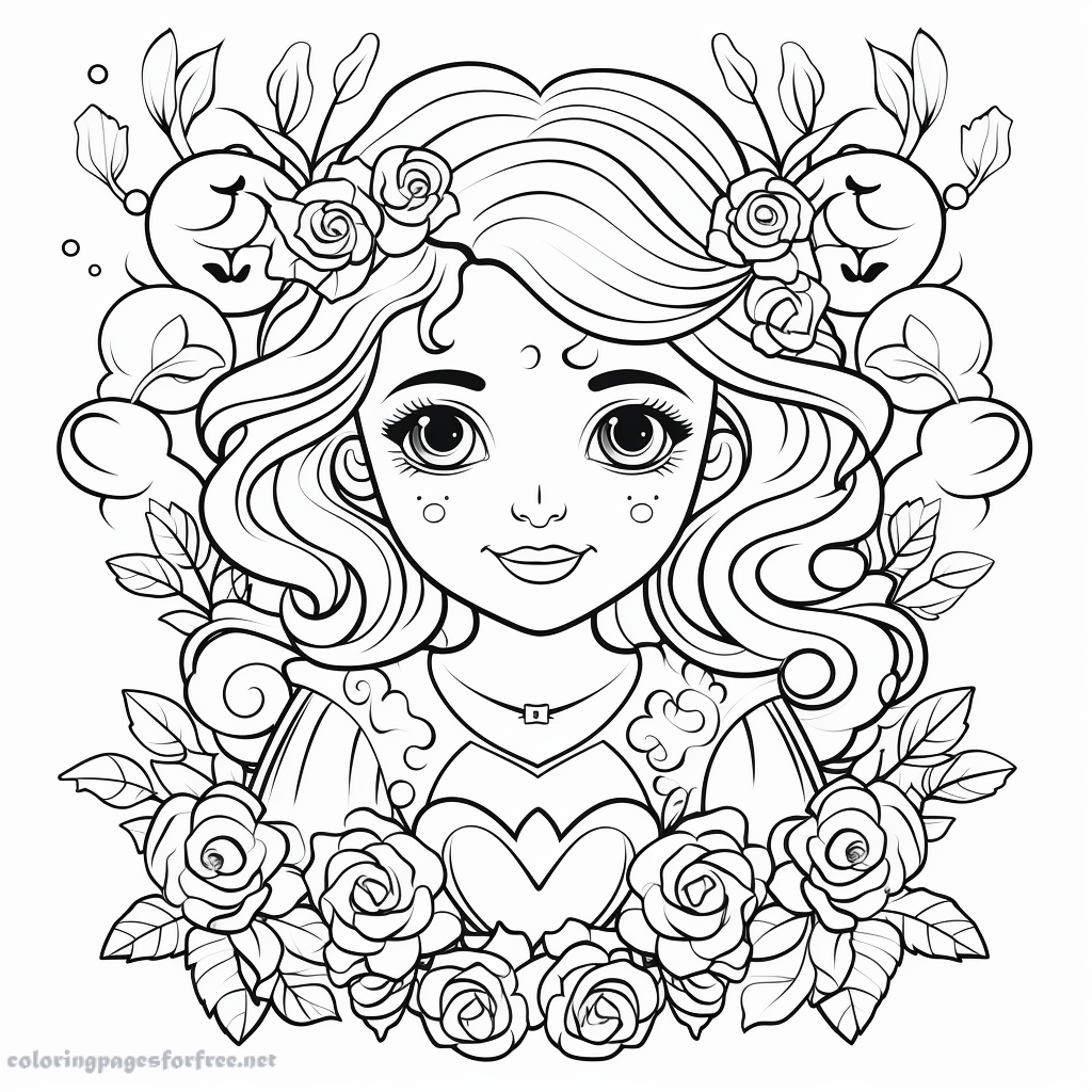 Beautiful coloring of highly detailed be my valentine
