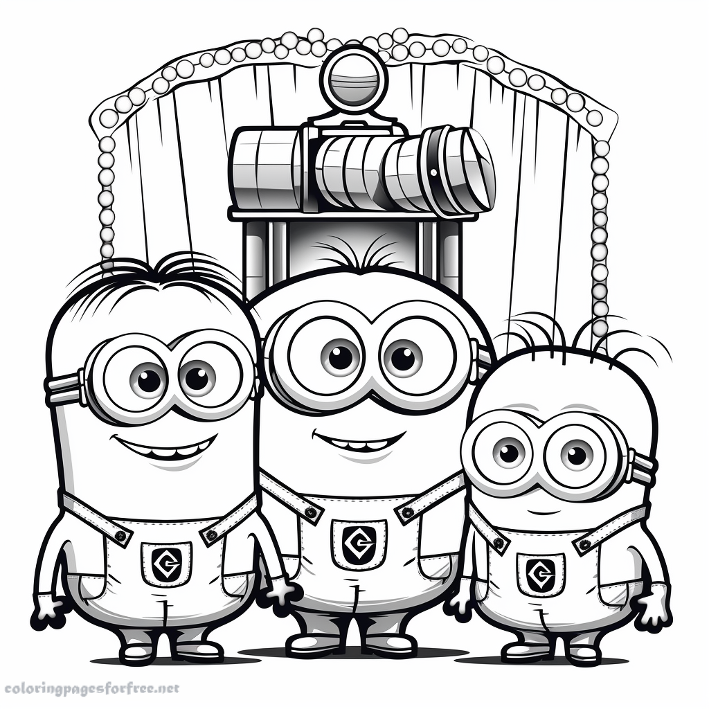 Minions at the cinema to print and color