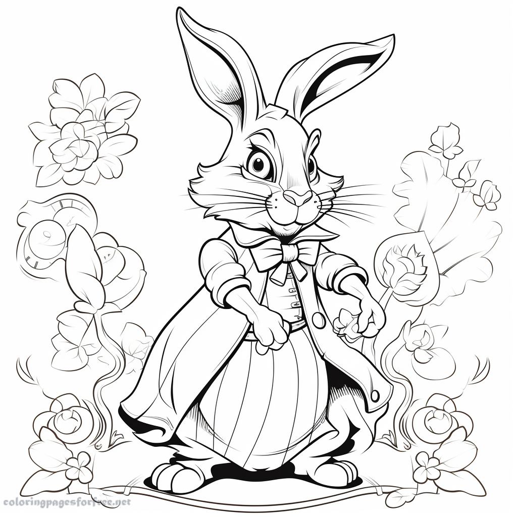 Coloring of the white rabbit